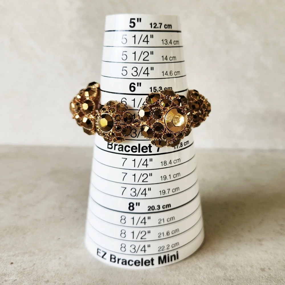 Kate Spade New York RARE Gold Cluster Rhinestone Beaded Statement Bracelet - Picture 8 of 9